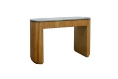 Modrest Duncan - Modern Faux Concrete + Walnut Console Table
