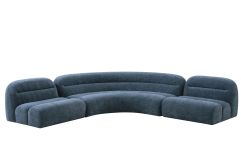 Divani Casa Forman - Modern Blue Fabric Modular Armless Sectional Seat