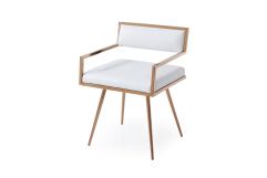 Modrest Rosario Modern White & Rosegold Dining Chair