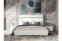 Modrest Cartier - Modern White Vegan Leather + Stainless Steel Bed