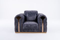 Divani Casa Dosie - Transitional Grey Velvet Chair