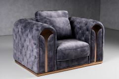 Divani Casa Dosie - Transitional Grey Velvet Chair