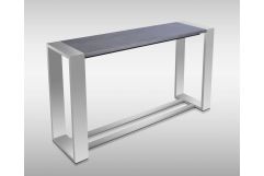 Modrest Fauna - Modern Grey Elm & Stainless Steel Console Table