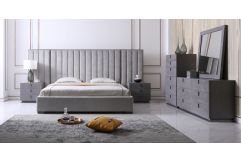 Modrest Buckley - Grey & Black Stainless Steel Bedroom Set