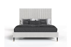 Modrest Hemlock - Contemporary White Fabric  Bed