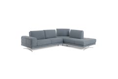 Lamod Italia Mood - Contemporary Blue Leather Right Facing Sectional Sofa
