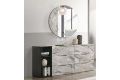 Nova Domus Maranello - Modern Grey Faux Marble Mirror