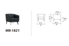 Divani Casa Bannack Modern Light Grey Fabric Lounge Chair