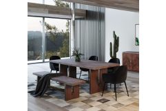 Modrest Amos Modern Concrete & Acacia Dining Table