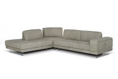 Lamod Italia Mood - Italian Grey Leather Left Facing Sectional Sofa