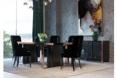 Nova Domus Cartier Modern Black & Rosegold Dining Table
