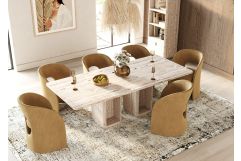 Nova Domus Roma - Modern Travertine Rectangular Dining Table