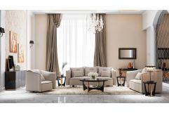 A&X Talin Modern Beige Fabric Sofa Set