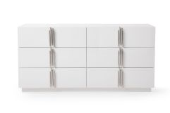 Modrest Token - Modern White & Stainless Steel Dresser