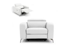 Lamod Italia Turin - Italian White Leather Recliner Chair