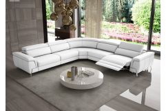 Lamod Italia Wonder - Italian Modern White Leather Sectional Sofa with Recliners